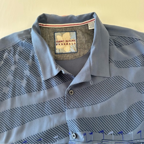 Tommy Bahama New York Mets NY Hawaiian Shirt Mens 3XL Royal 100% Silk - Picture 5 of 16